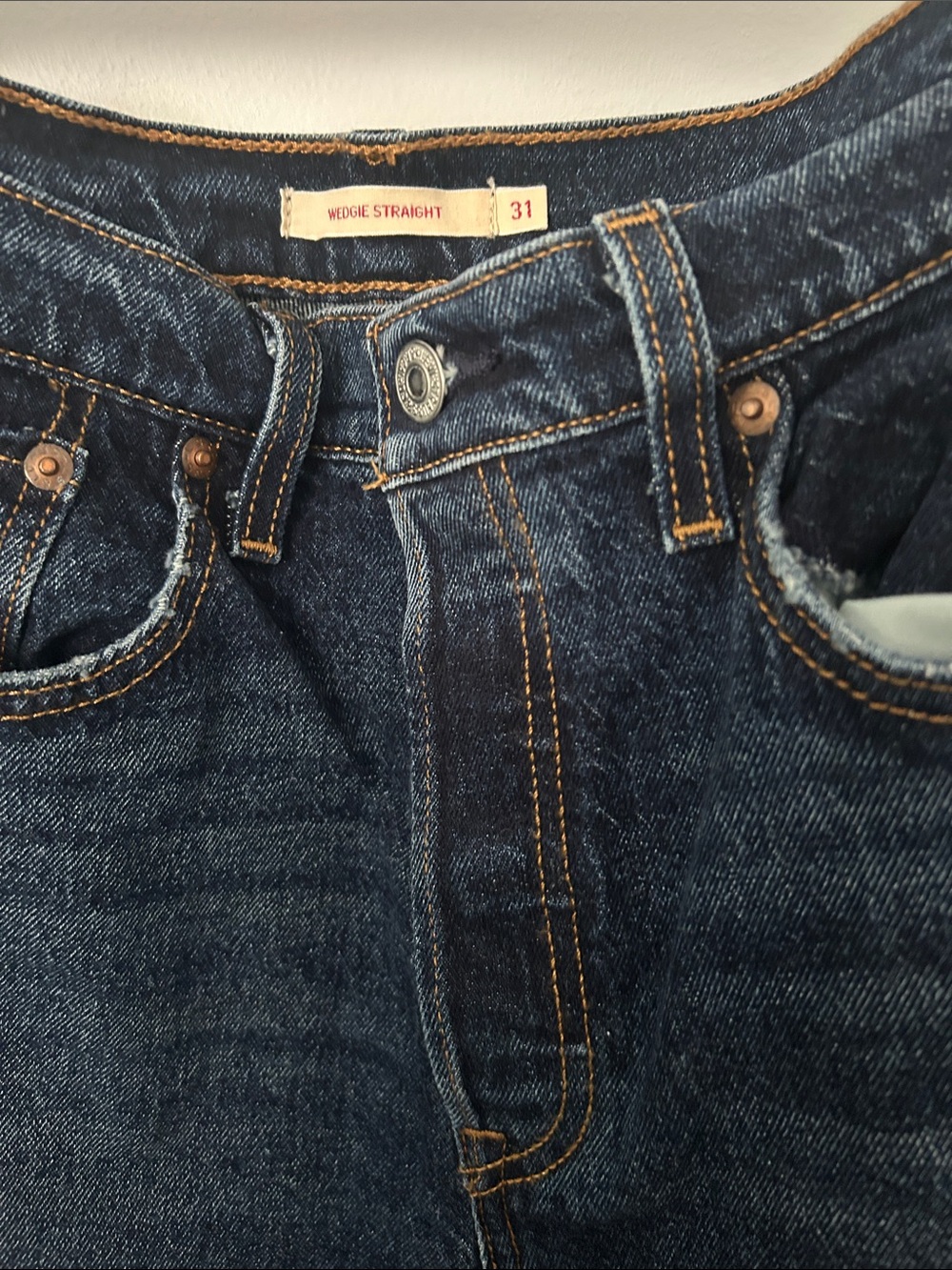Levi's Dark Blue “Wedgie Straight” Leg Jeans - Picture 2 of 5